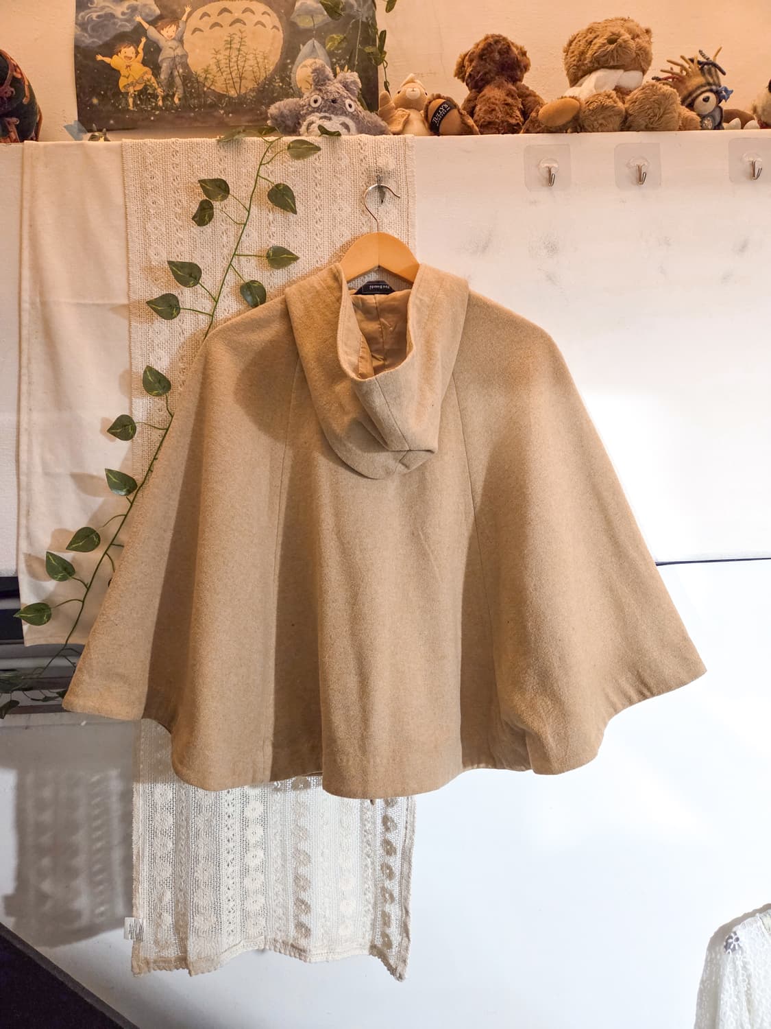 베이지 더플 케이프 코트 상품이미지5