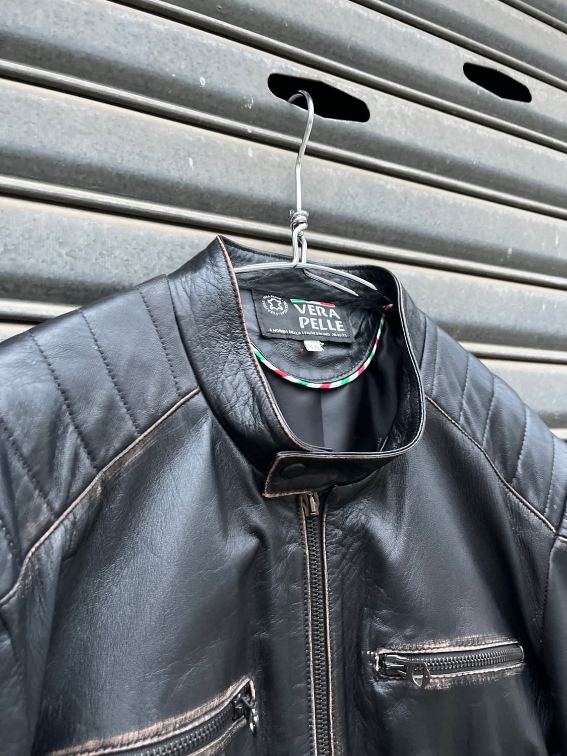 Italy made 리얼 레더 바이커 자켓 상품이미지7