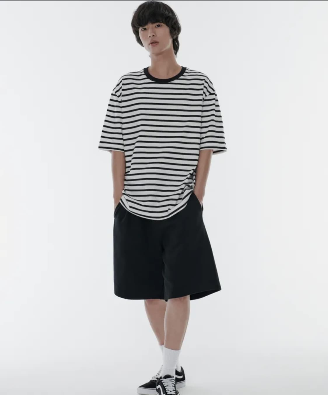 블랙 L)무탠다드 바스켓볼 스웨트 쇼츠 상품이미지1