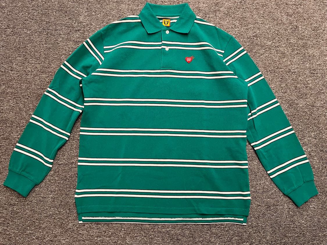 [100] 휴먼메이드 스트라이프 폴로 긴팔티 S  상품이미지1