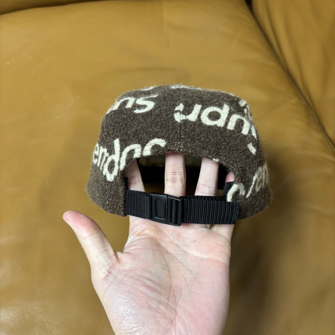 슈프림 캠프캡 모자 박스로고 해리스트위드 브라운 상품이미지7