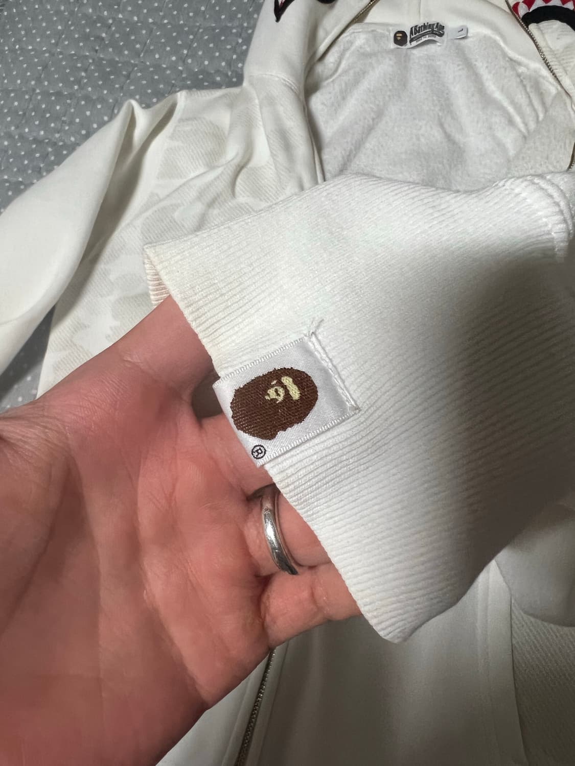 베이프 후드집업 샤크후드 화이트 L 상품이미지9