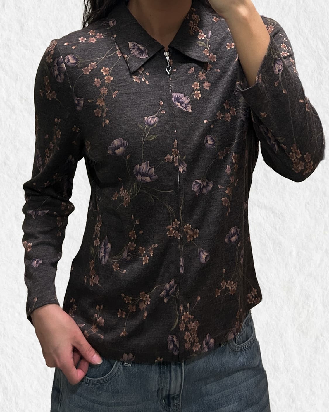 빈티지 오리엔탈 플라워 패턴 집업 상품이미지4