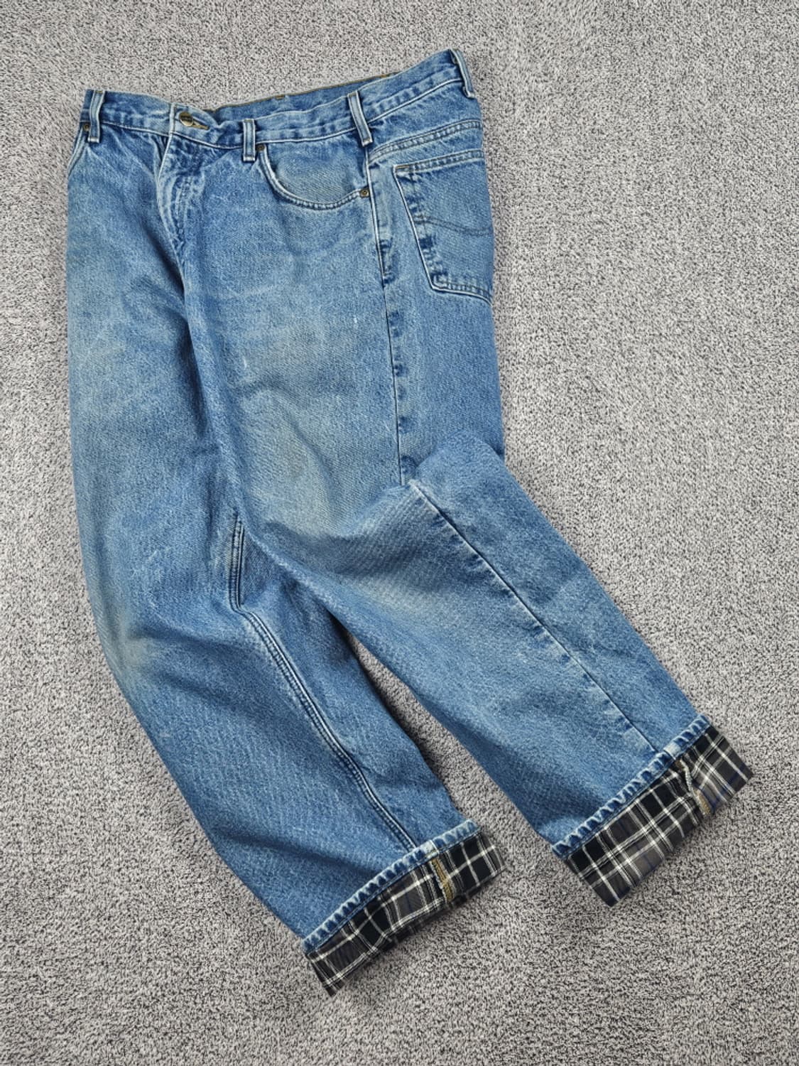 칼하트 헤비 플란넬 체크 데님 워크 팬츠 (36 X 32) / 10049 상품이미지2