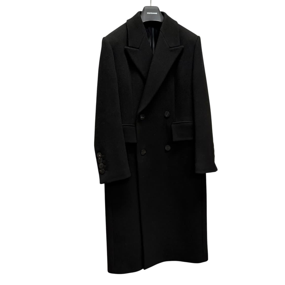 우영미 피크드 라펠 더블 코트 (95)  상품이미지2