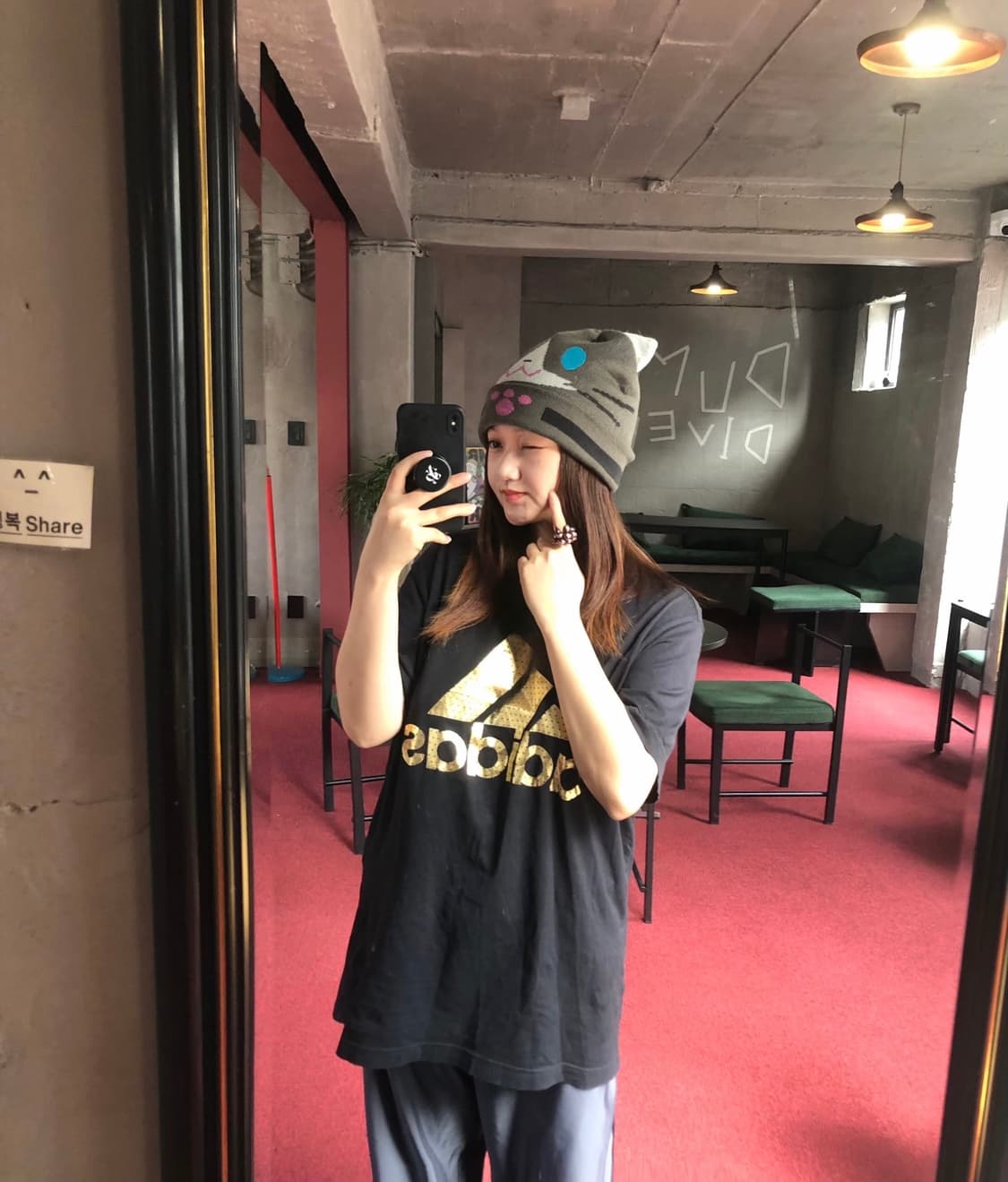 Vintage ❦ Dark khaki cat beanie 💙 상품이미지5