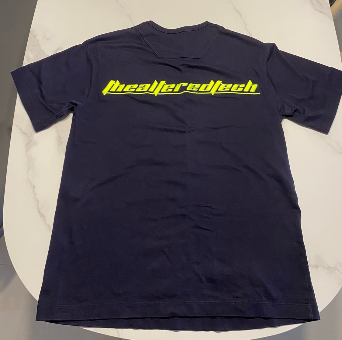 준지 백로고 반팔 100사이즈 네이비 형광 A급 판매중 상품이미지4