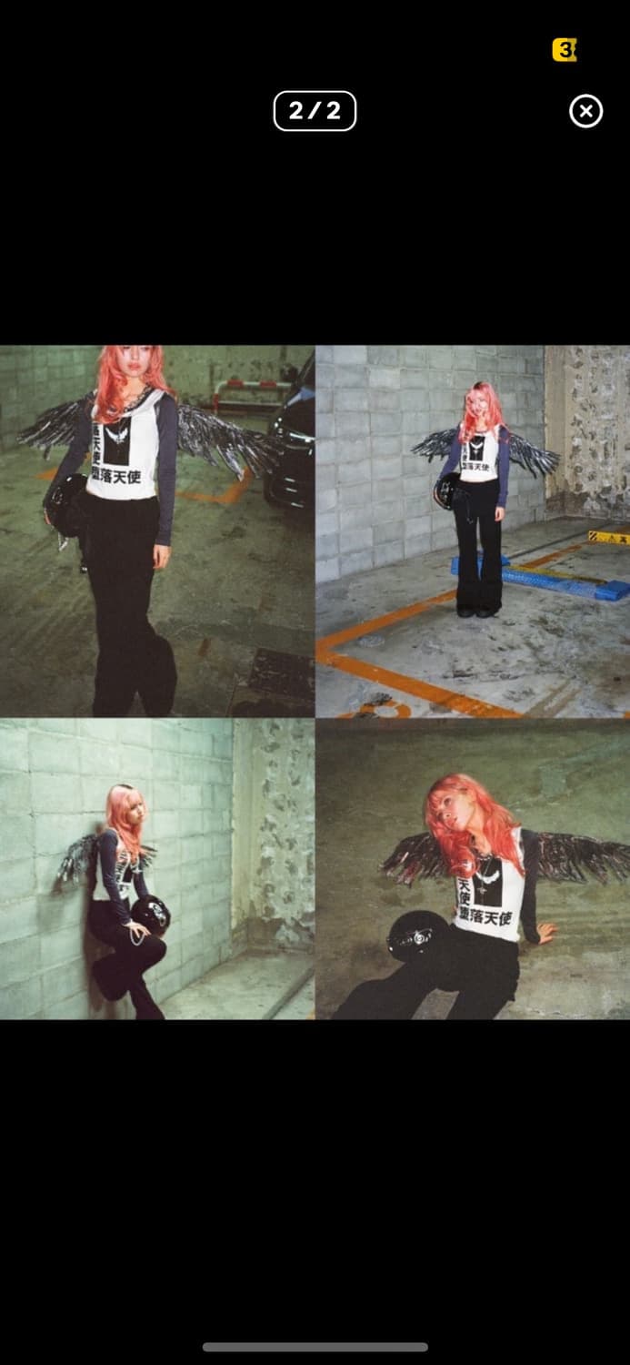 디와이도샵 폴른엔젤 슬리브리스 프린팅 긴팔 티셔츠 상품이미지2
