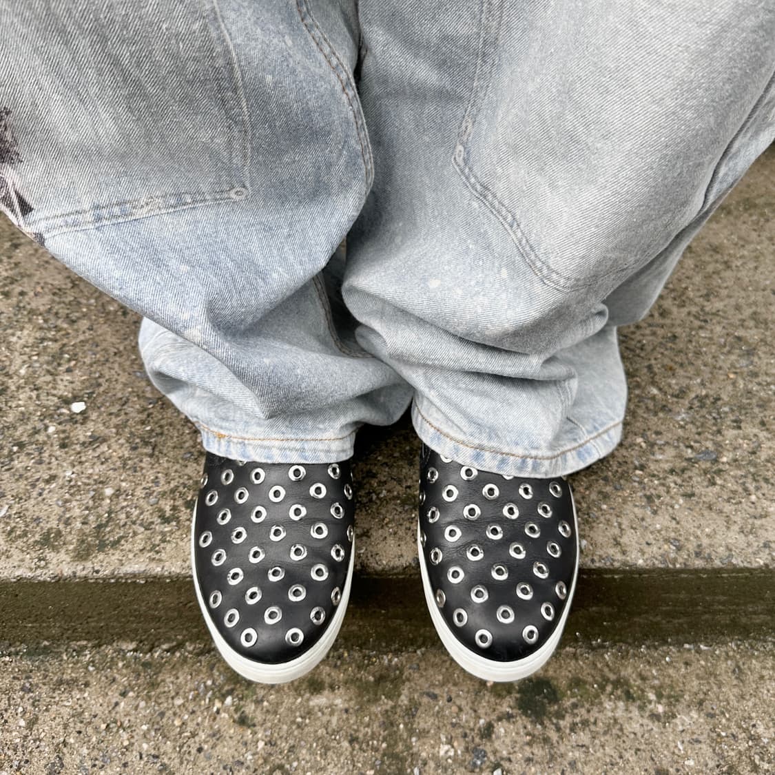 00s 프라다 스포츠 블랙 그로멧 슬립온 플랫 슈즈 상품이미지7