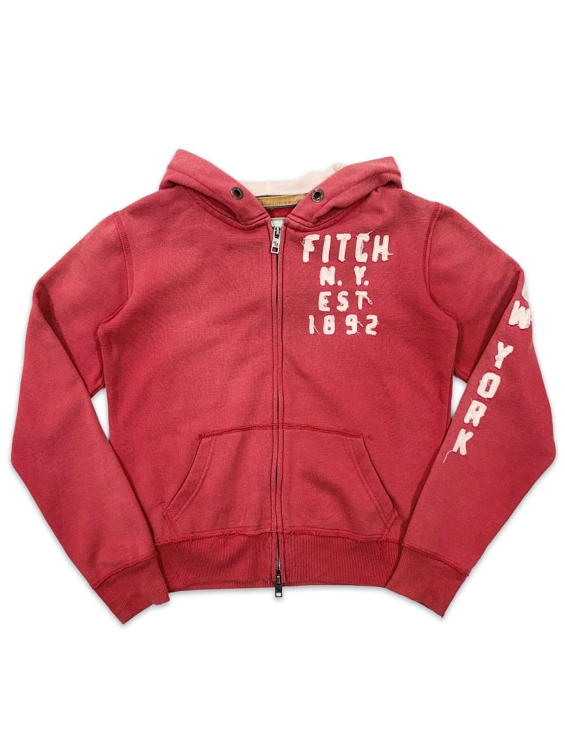 빈티지 아베크롬비 레드 패치 후드 집업 상품이미지1