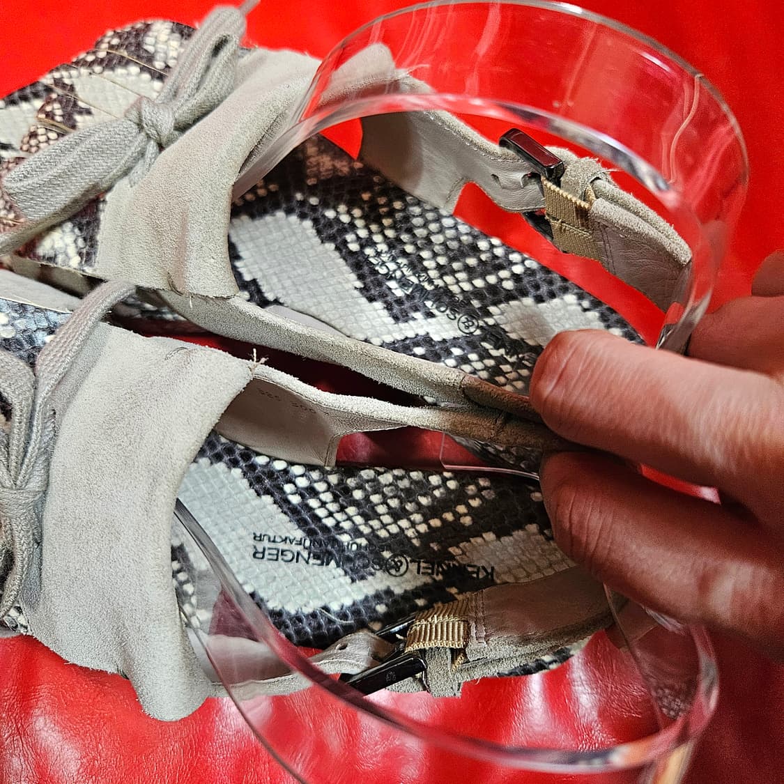 Kennel & Schmenger 파이톤 테슬 스웨이드 샌들 상품이미지4