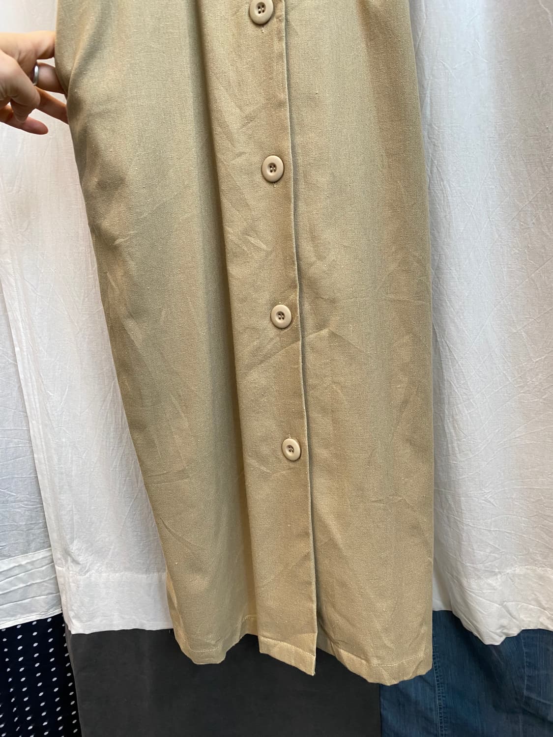 베이지 린넨혼방 원피스(M) 상품이미지5