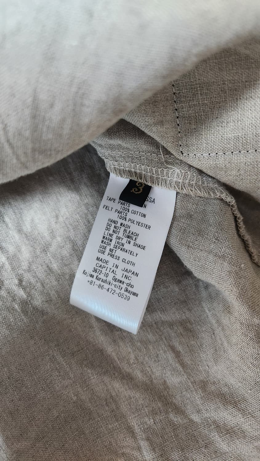 캐피탈 프렌치 리넨 그레이트 컨트리 베이스볼 셔츠 베이지 상품이미지3