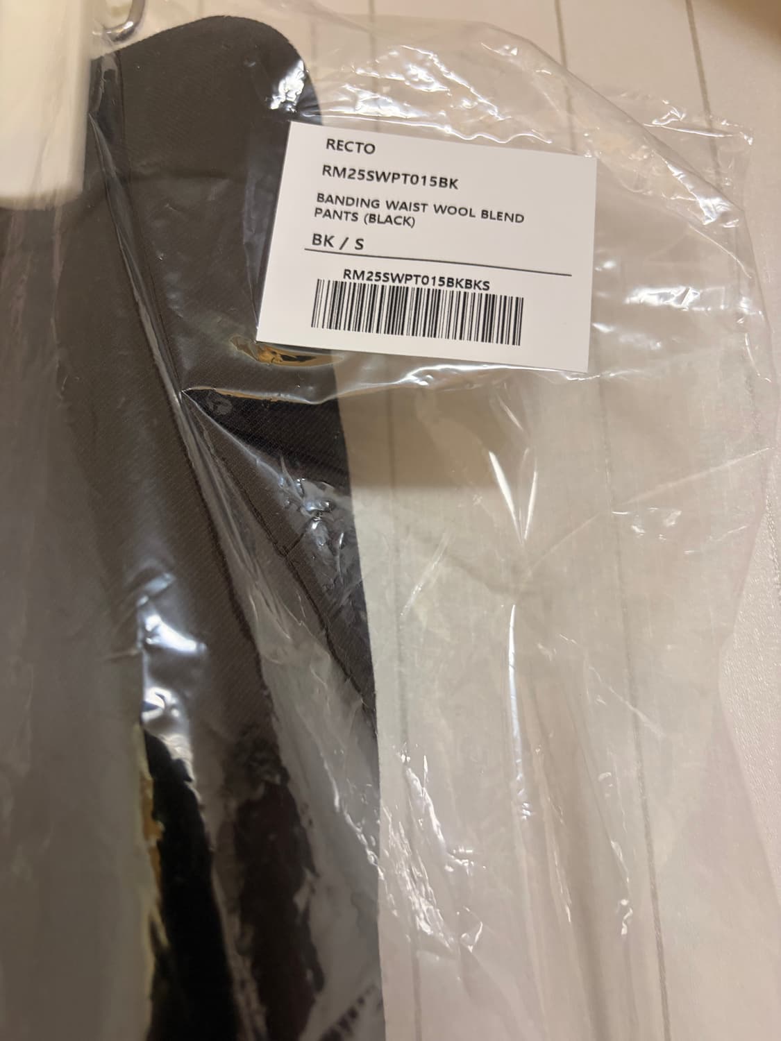 렉토 25SS 허리 밴딩 울 블렌드 팬츠 슬랙스 블랙 상품이미지5