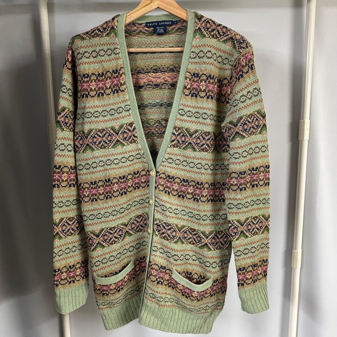 빈티지 랄프로렌 페어아일 롱 가디건 상품이미지1