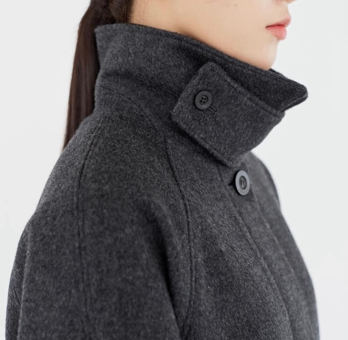 에핑글러 하이넥 오발 코트 차콜 상품이미지4