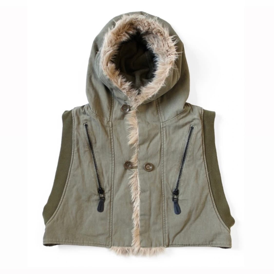 [3]캐피탈 26ss 헤링본 링 코트 라이닝 후드 베스트 상품이미지1