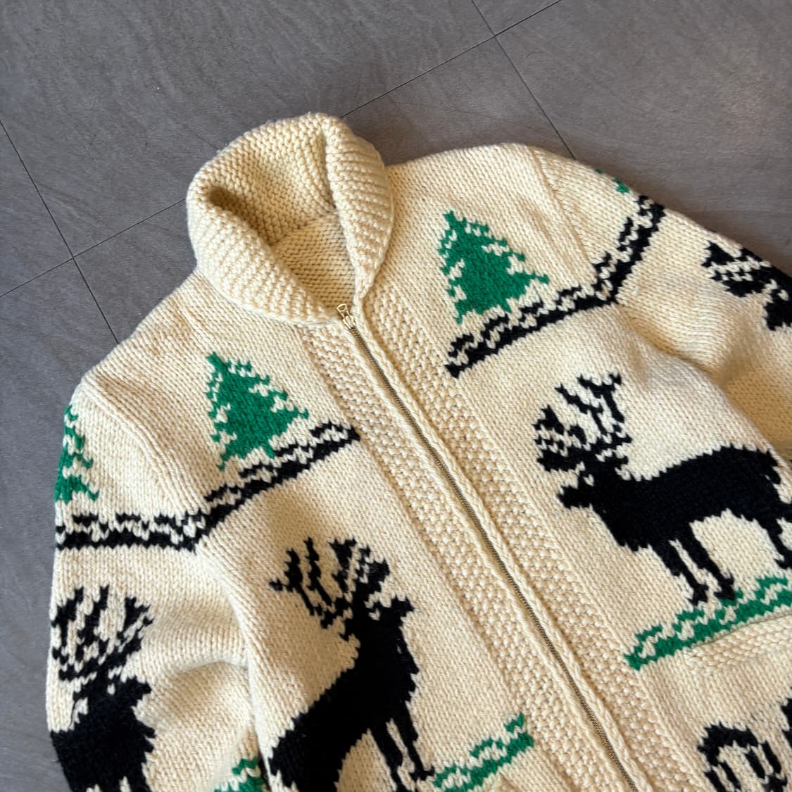 빈티지 사슴 자수 코위찬 자켓 상품이미지2