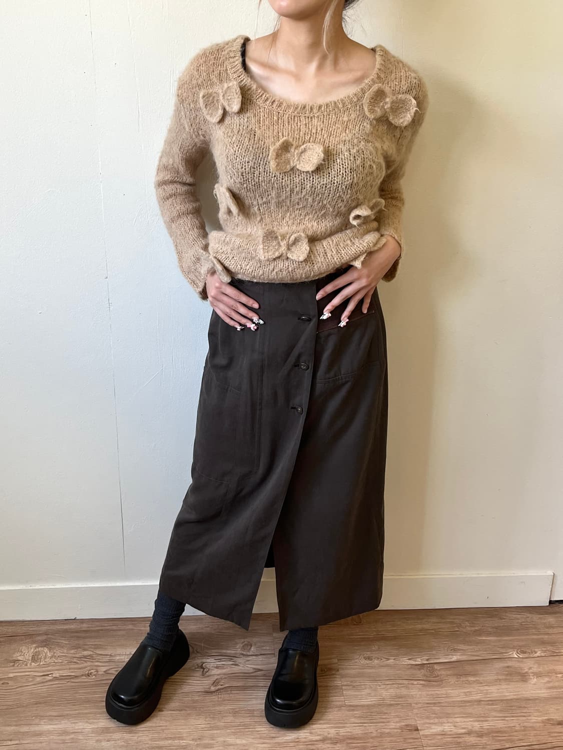 BINC VISIERE 다크 브라운 포켓 스커트 상품이미지6