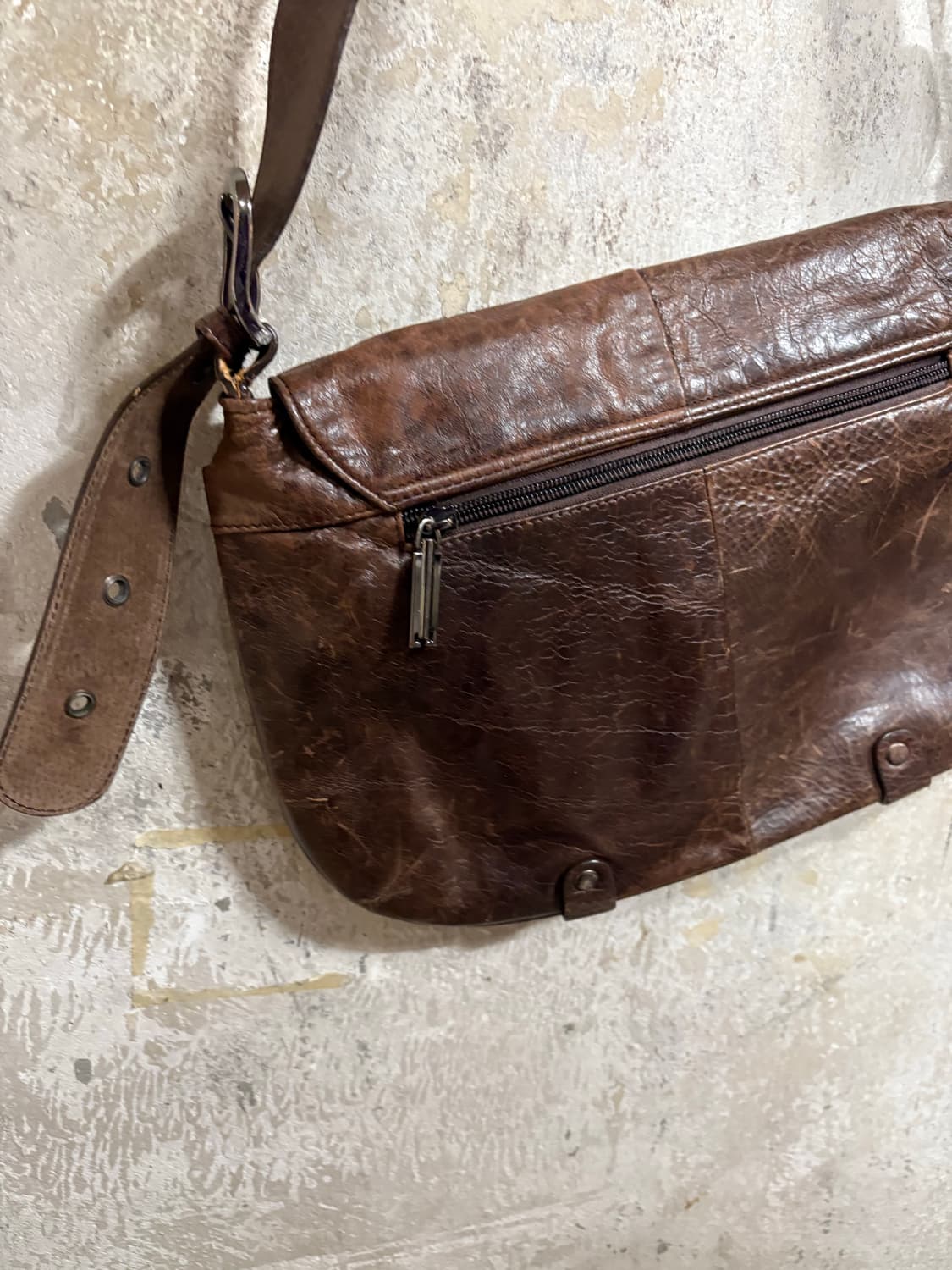 빈티지 브라운 레더 버클 크로스 백 상품이미지2