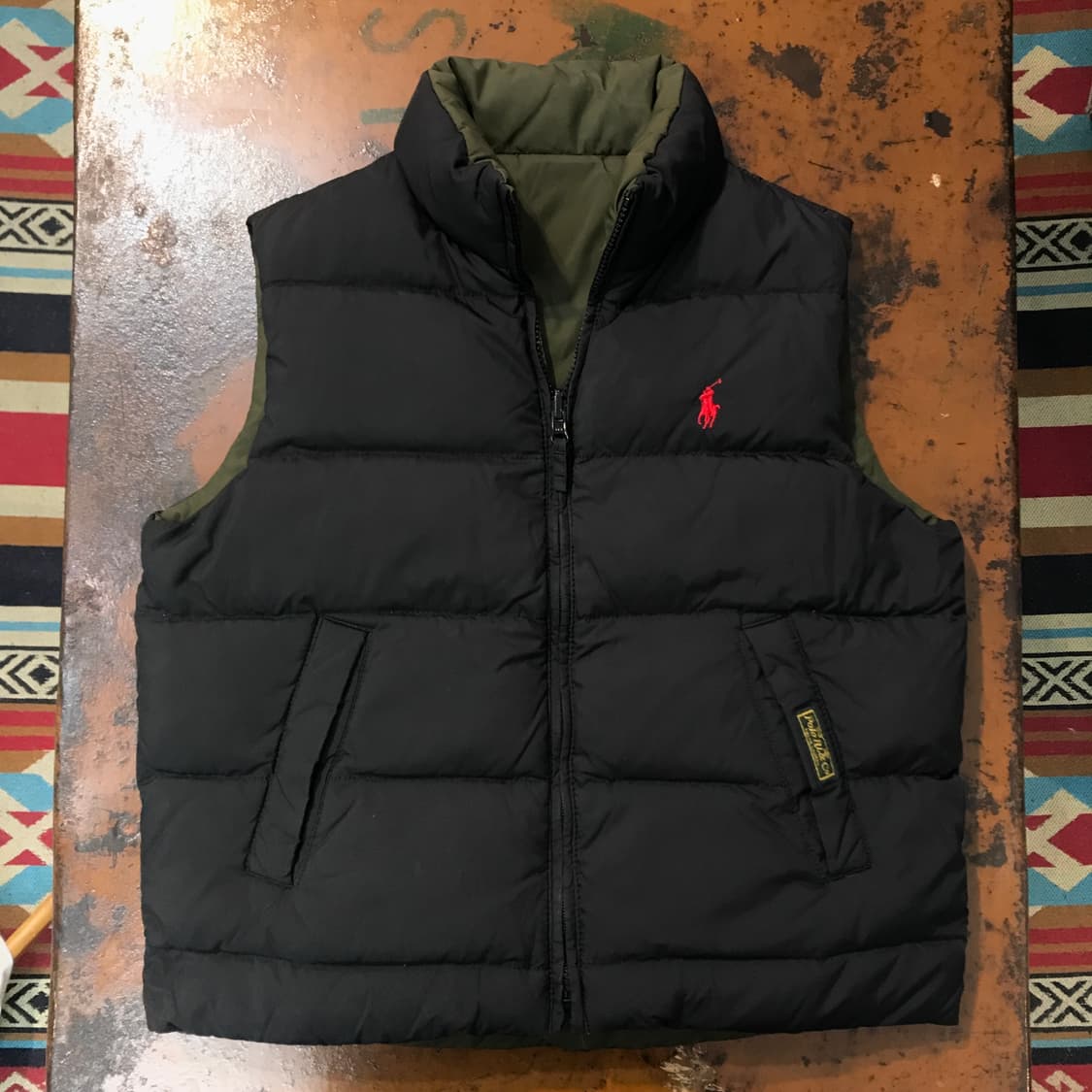 폴로랄프로렌 블랙 카키 리버시블 덕다운 패딩 조끼 여성 44 55 사이즈 상품이미지1