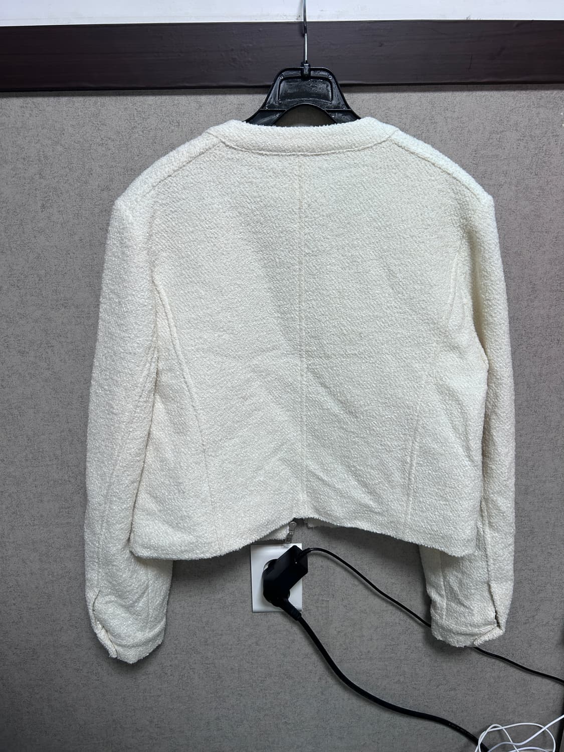 아이보리 스탠드카라 부클 울자켓 (누빔O) 상품이미지4