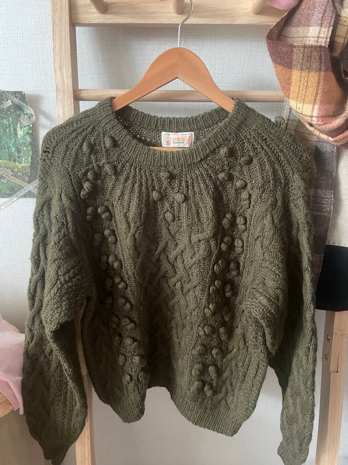 모리걸 빈티지 말차 폼폼이 울 니트 💚🍵 상품이미지2