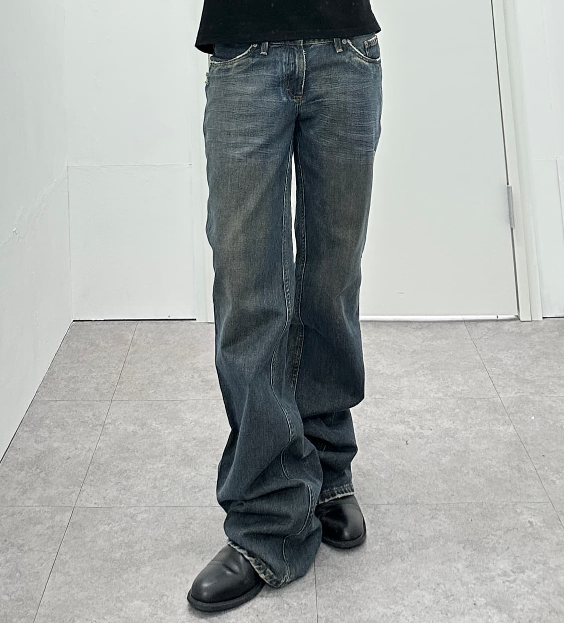 Fade lines flare cut denim pants 상품이미지2