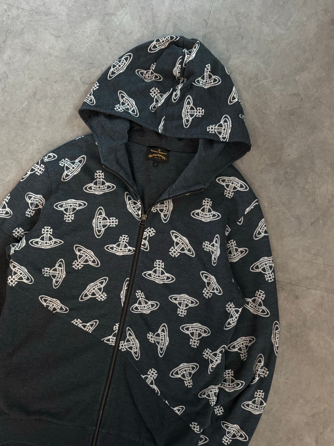 Vivienne Westwood 비비안웨스트우드 네이비 로고 후드 집업 상품이미지3