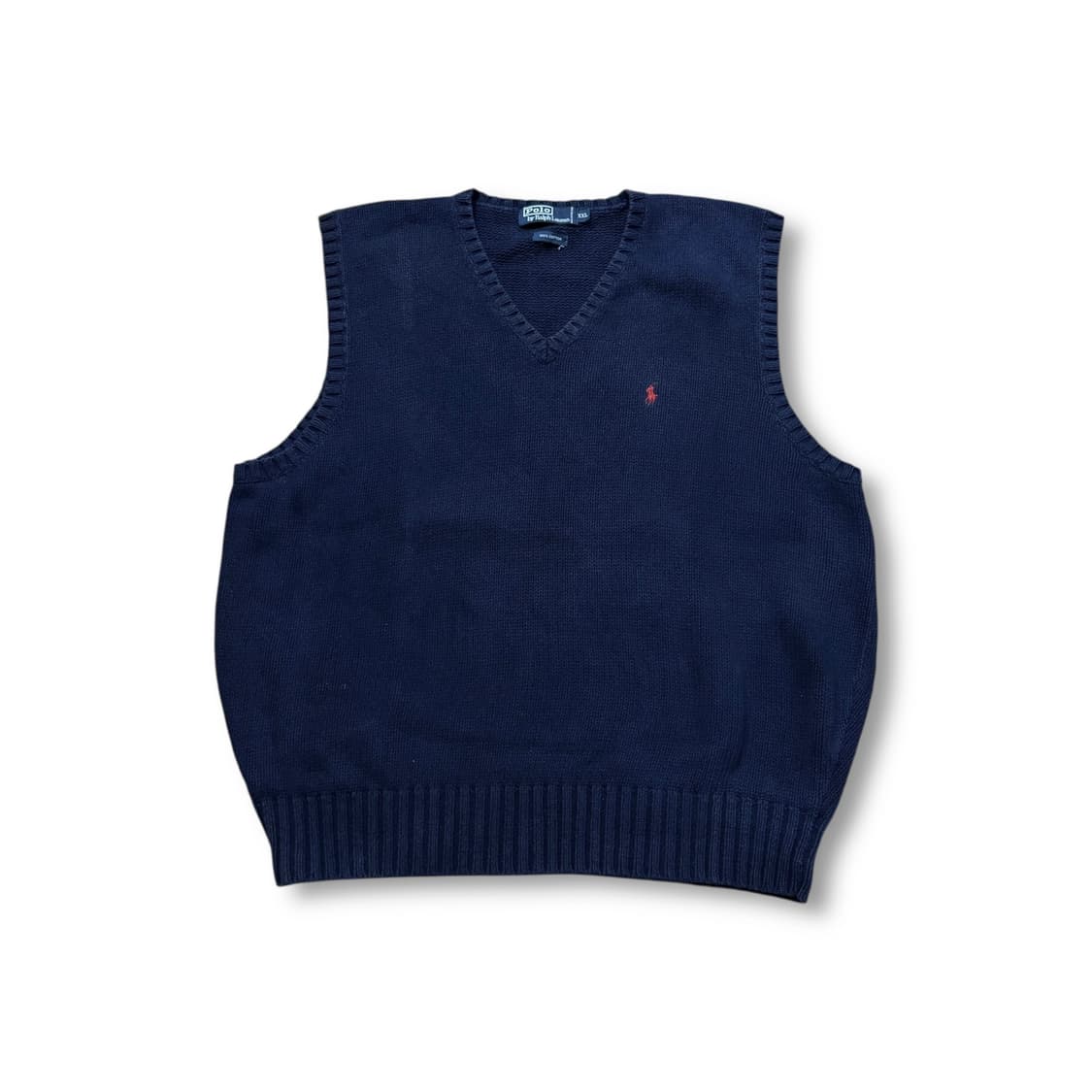 폴로 랄프로렌 네이비 코튼 니트 베스트 상품이미지1