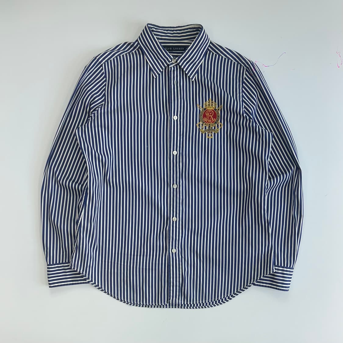 Polo 폴로 문장 로고 스트라이프 네이비 셔츠 상품이미지3