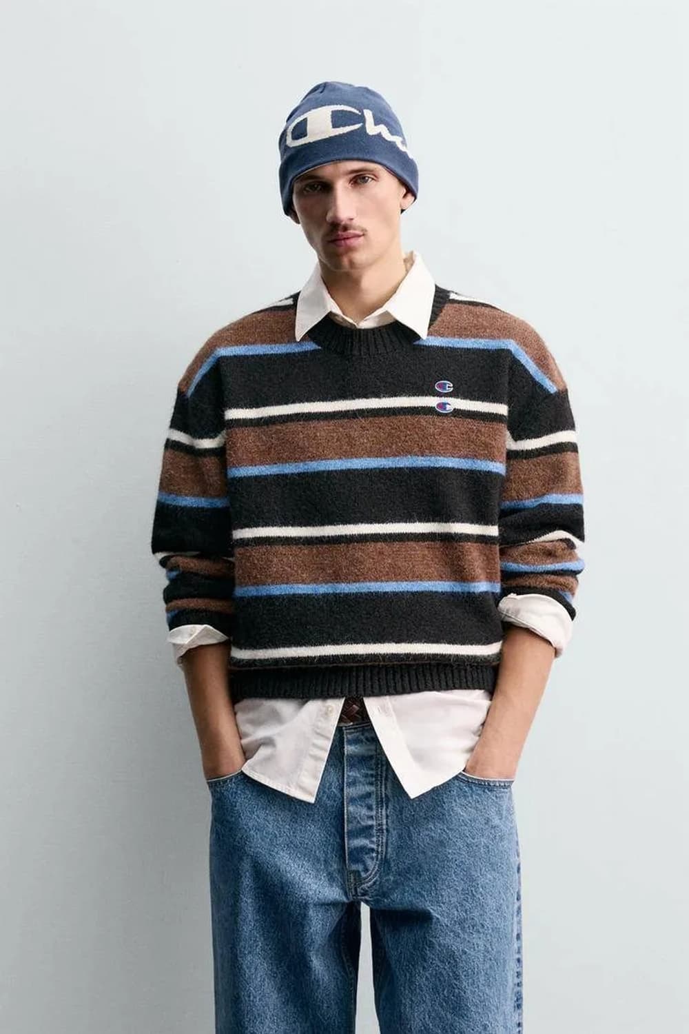자라x챔피온 스트라이프 니트 상품이미지1