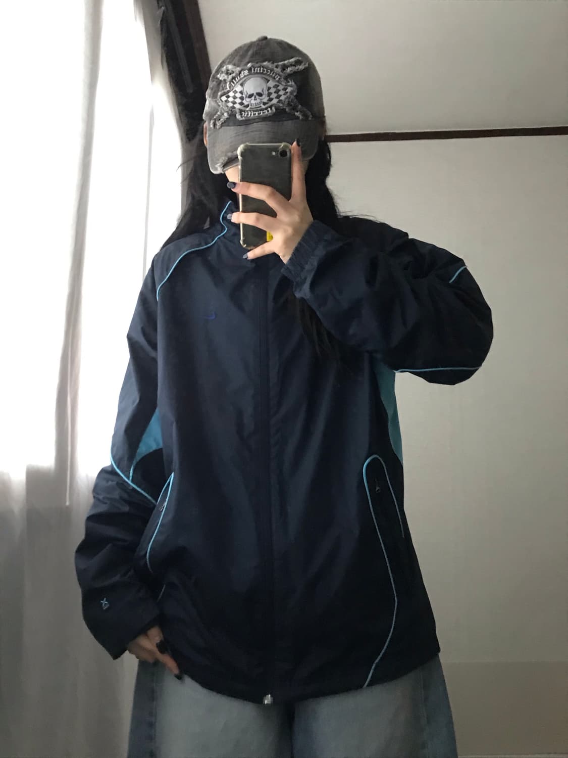 나이키 네이비 연하늘 바람막이 상품이미지2