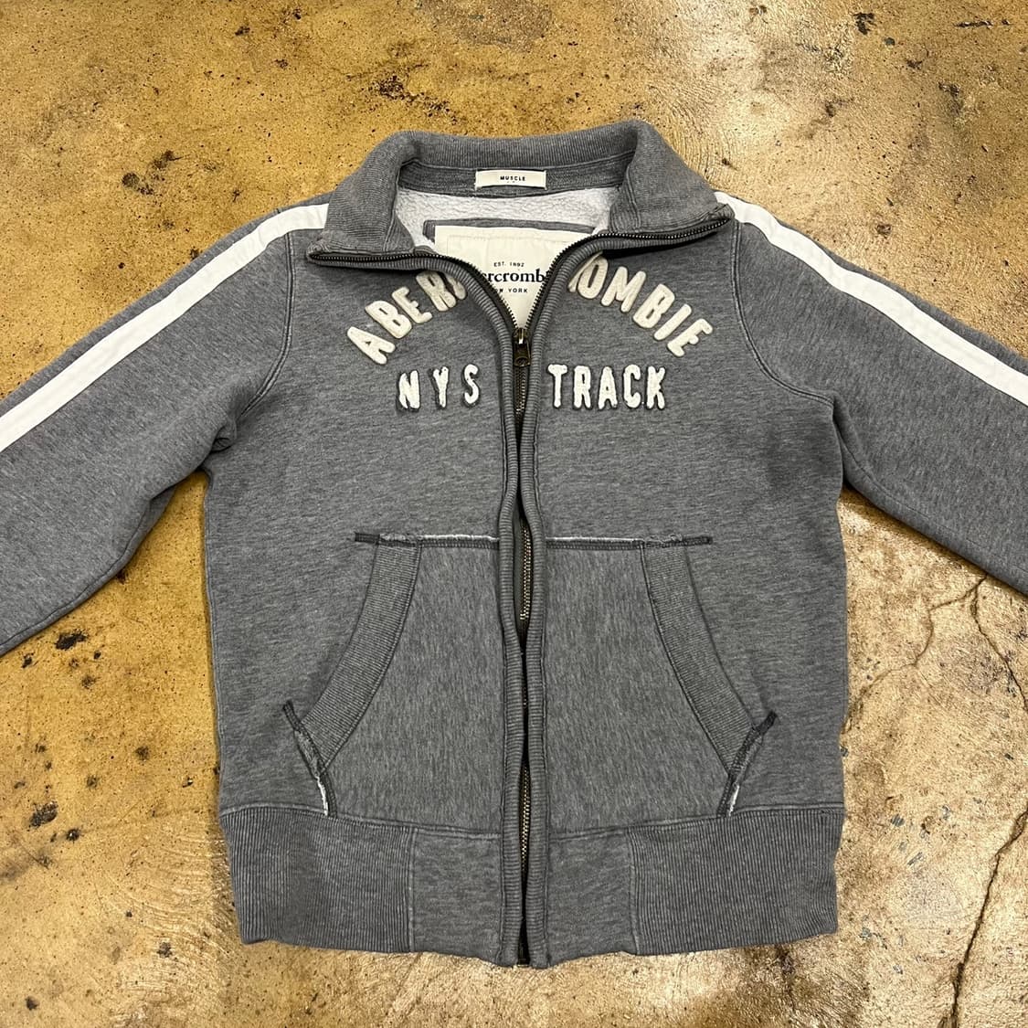 아베크롬비 그레이 트랙탑 면 코튼 집업  상품이미지3