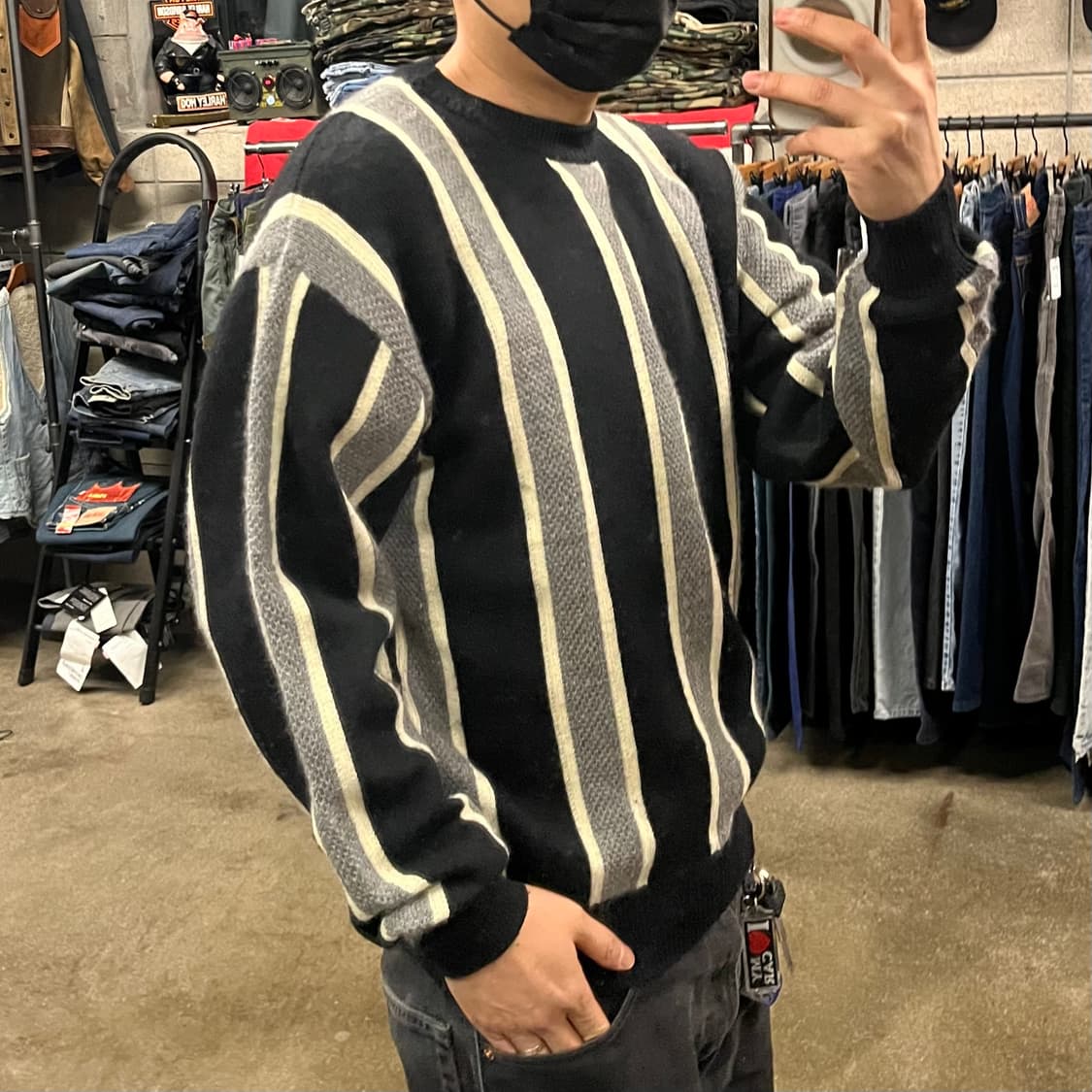 80-90s 입생로랑 스트라이프 울 니트 (100-105) 상품이미지8