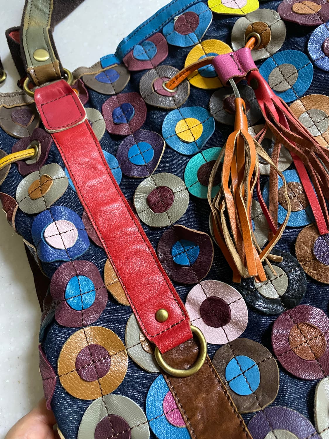 빈티지 가죽 빅백 상품이미지3