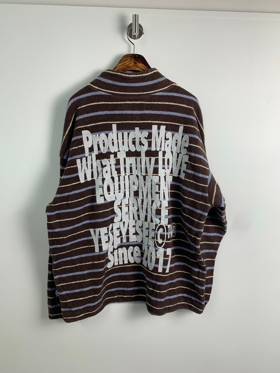 예스아이씨 스트라이프 하프 집업 상품이미지4