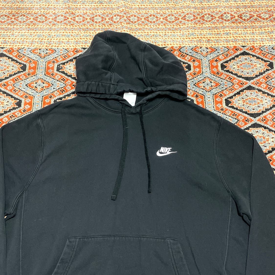 나이키 스몰로고 블랙 기모 후드티셔츠 남성L 상품이미지2