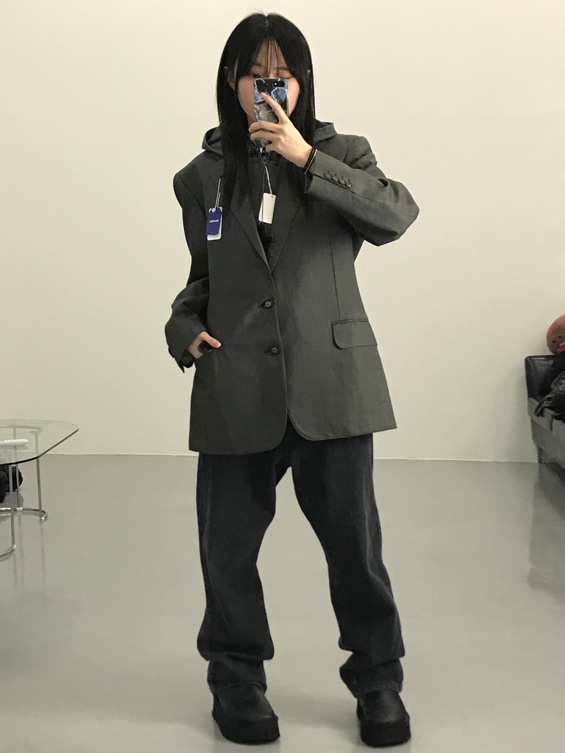 버버리 클래식 그레이 울 블레이저 자켓 상품이미지2