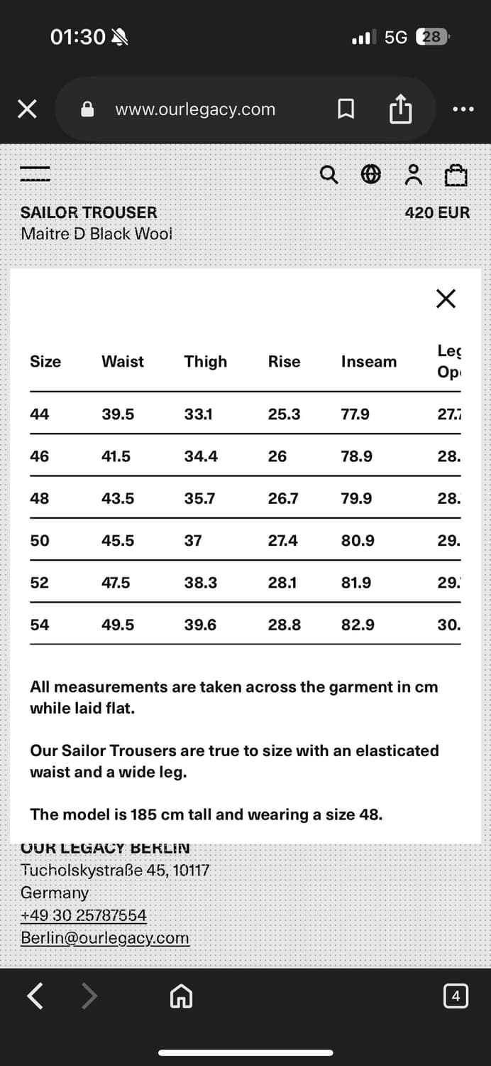 [46] 아워레가시 세일러 팬츠 블랙 상품이미지4