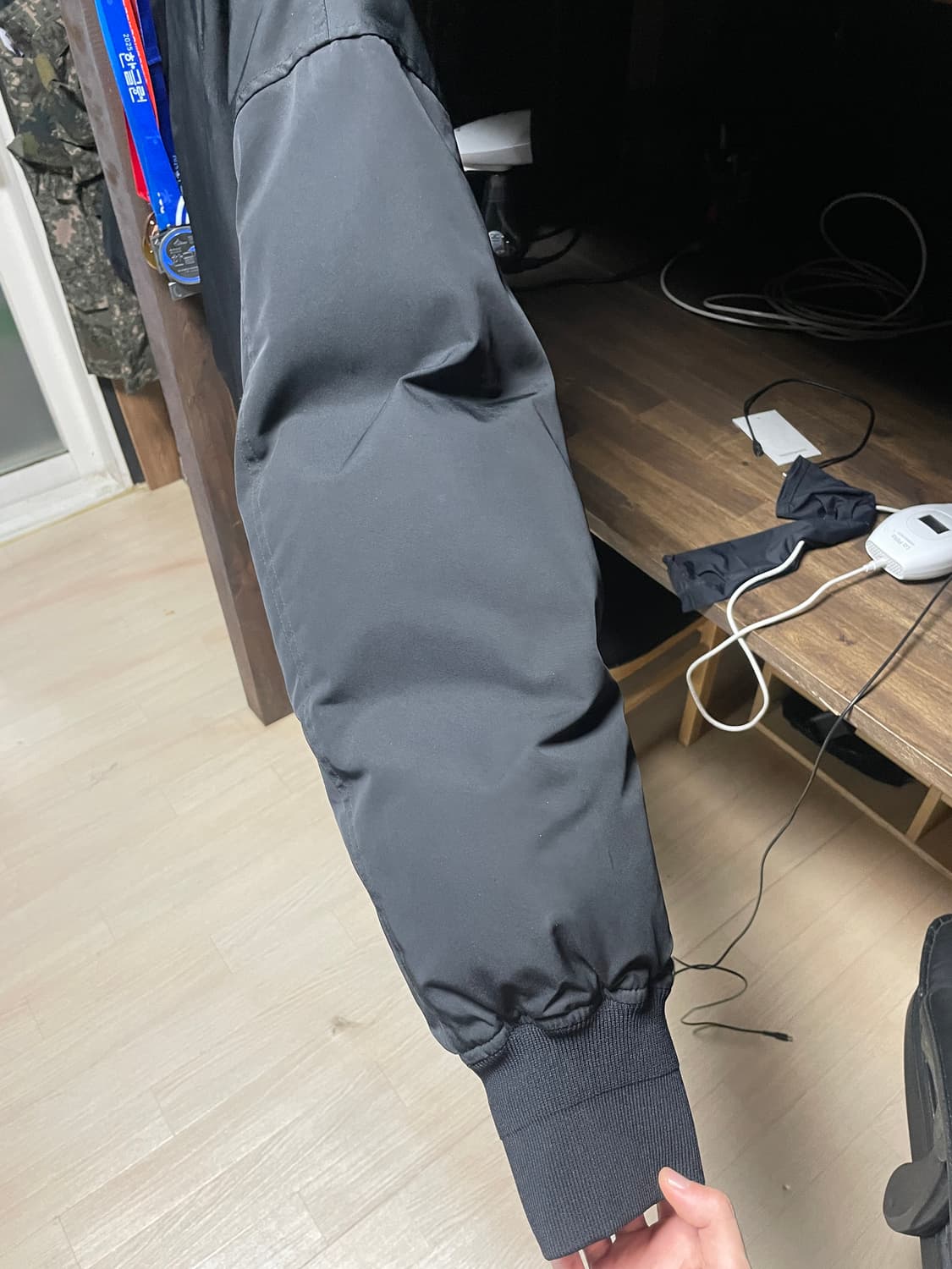 DNSR 플라이트 크롭 덕다운 패딩 점퍼 블랙 M 상품이미지3