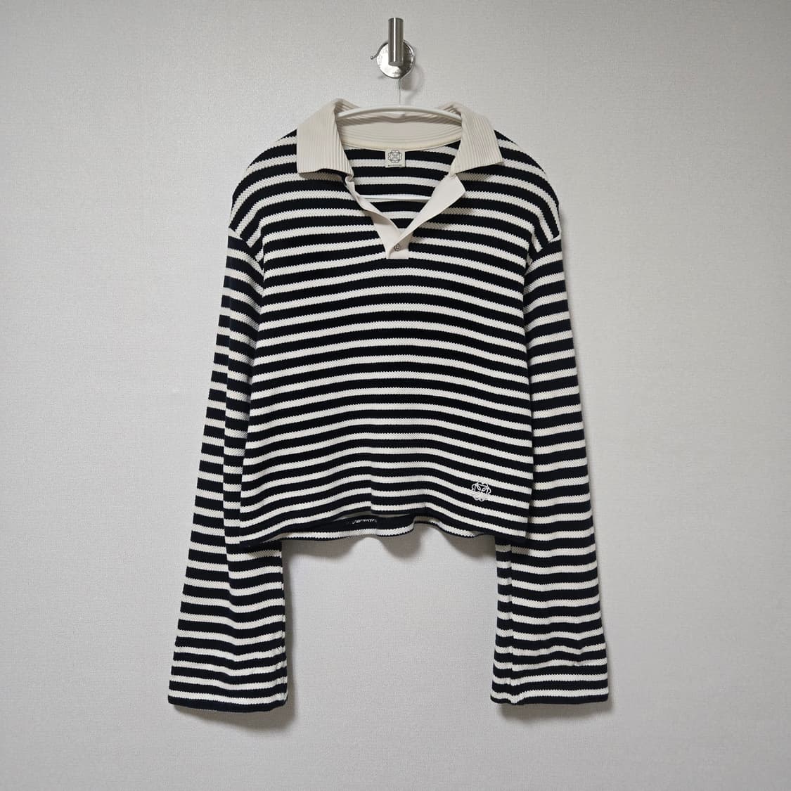 앳코너 스트라이프 와플 긴팔 티셔츠 / 여성 티셔츠/ 여성 카라티셔츠 상품이미지3