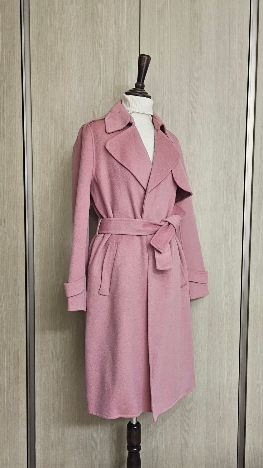 디앤써 D.answer 인디핑크 로브 울코트 상태최상  드라이클리닝 완료 상품이미지8