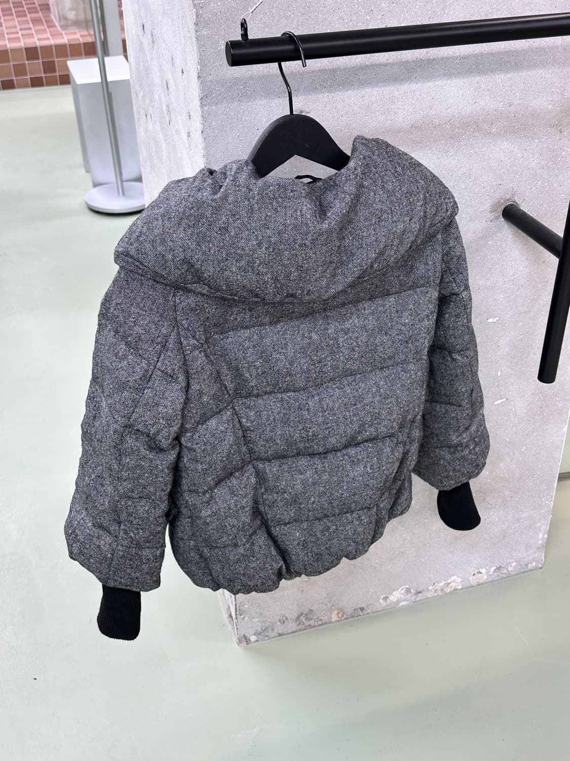 Heather wool buttons padded short jumper 상품이미지5