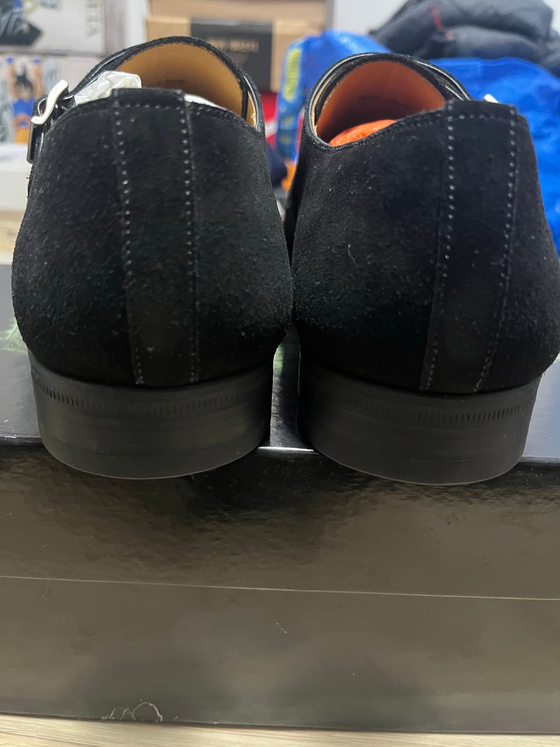 미착용 새상품] 맥나니(Magnanni) 스웨이드 더블 몽크스트랩 블랙  상품이미지3