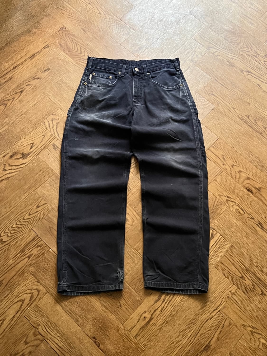 [32]칼하트 USA 빈티지 워싱 네이비 카펜터 워크 팬츠 상품이미지1