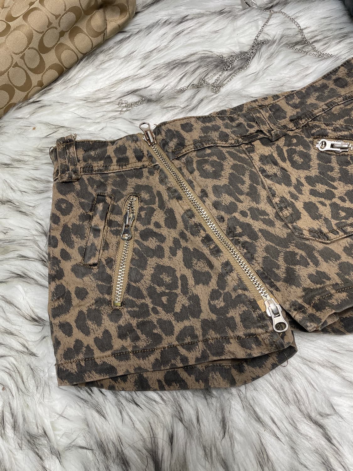 갸루 호피 스커트 팬츠 상품이미지2