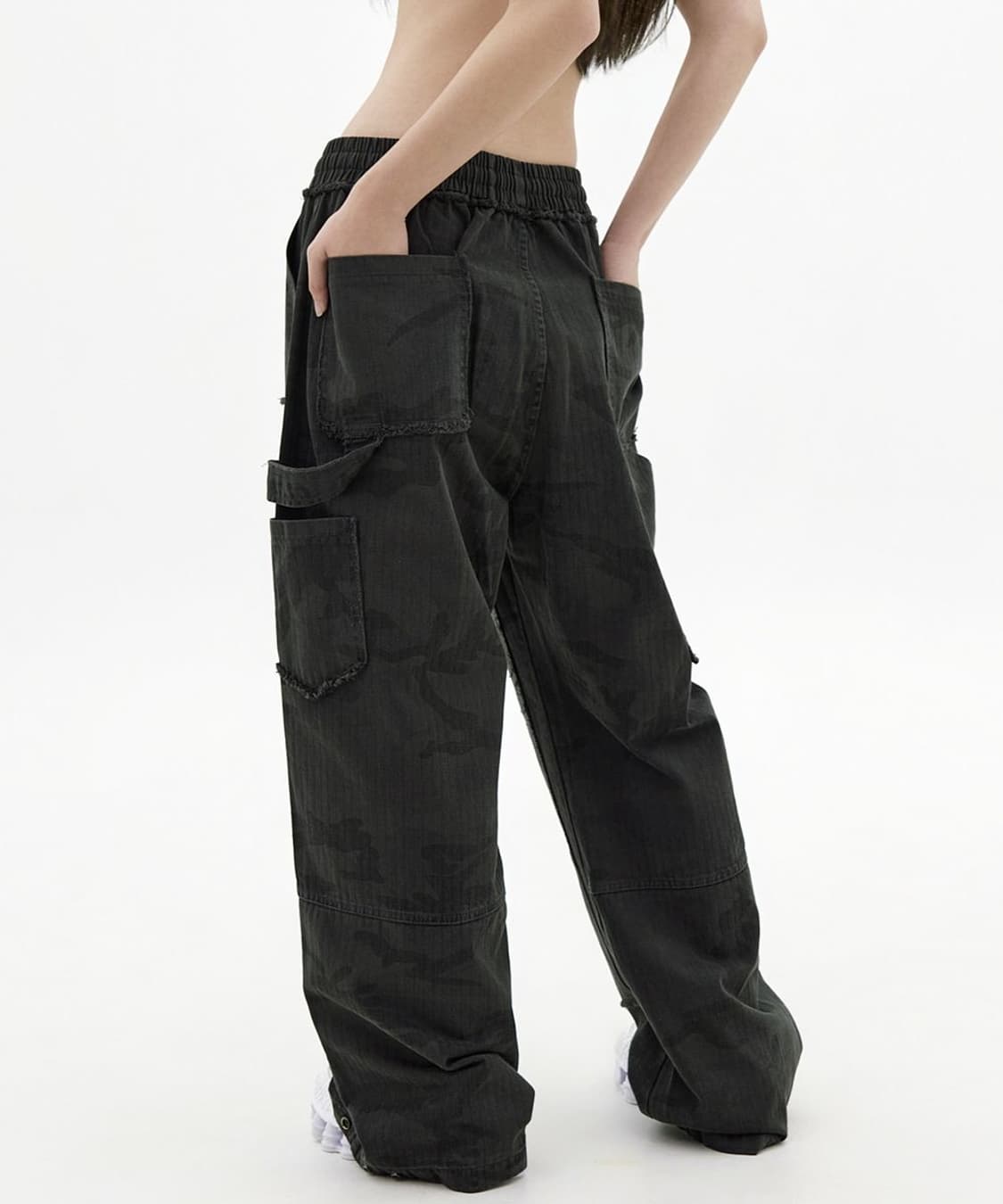 테이크이지 헤링본 카모 카펜터 팬츠 카모 다크 그레이 L 상품이미지3