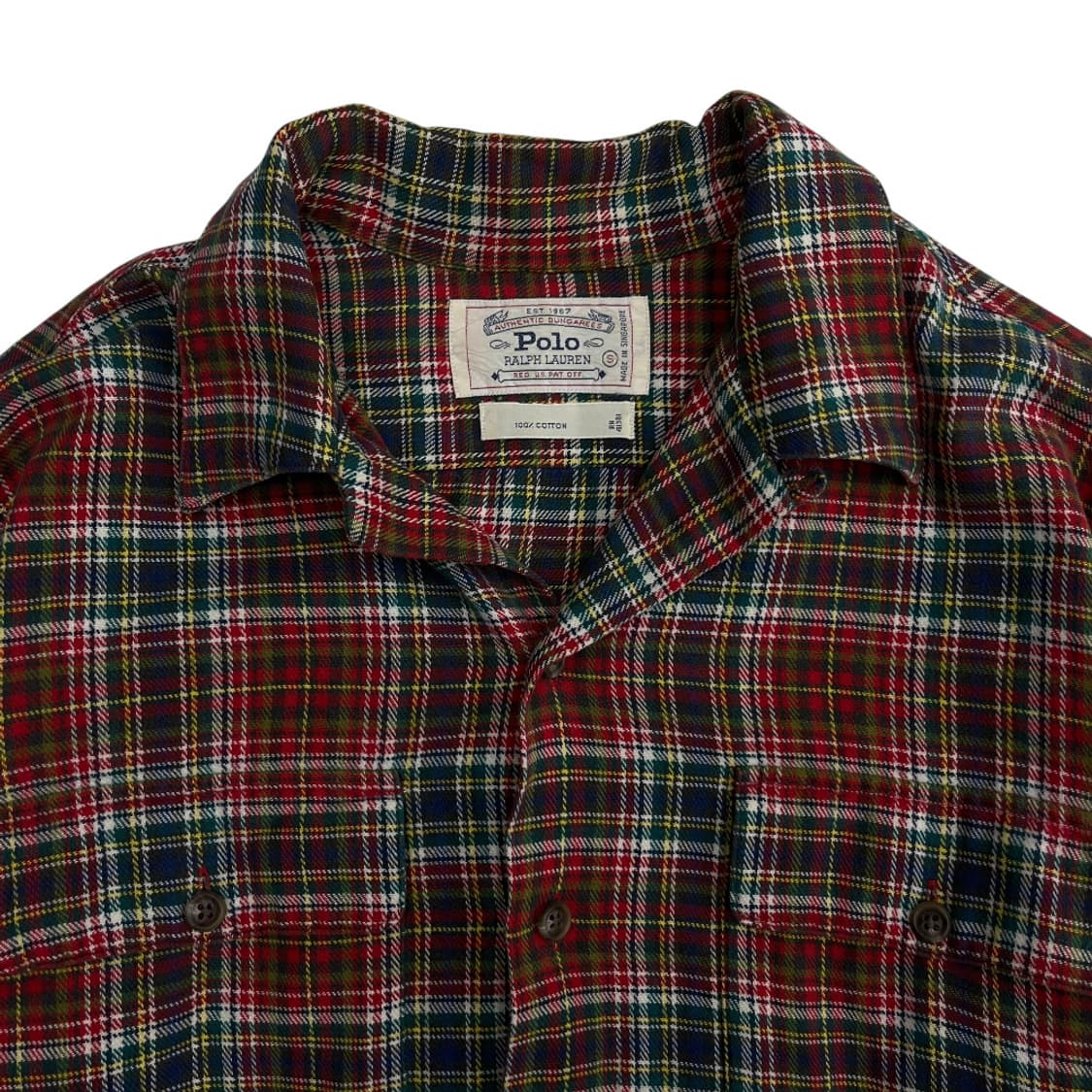 폴로 랄프로렌 버튼포켓 타탄체크 셔츠 S 상품이미지5
