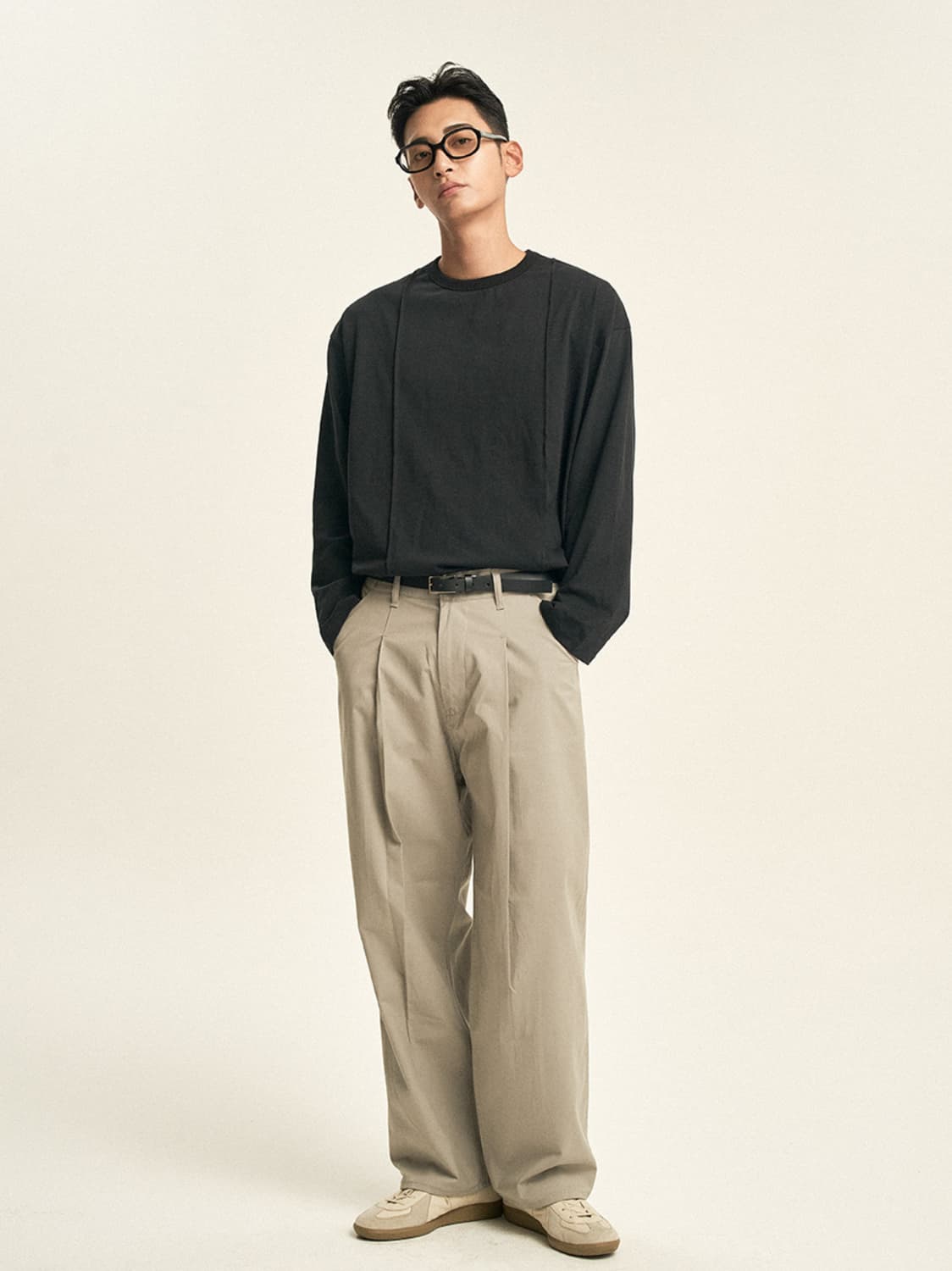 [M] 제로 러스터 원턱 팬츠 라이트그레이 상품이미지3